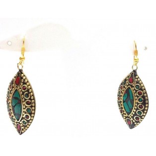 Retro Metal Earring - Ethnic Tribal Fusion - Drop Dangle Hook Long - Fashion 19